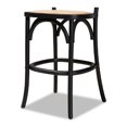 thumbnail image 5 of Baxton Studio Vance Mid-Century Modern Brown Woven Rattan and Black Wood Cane Counter Stool, 5 of 7