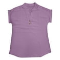 thumbnail image 3 of Womens Tops Dressy T Shirts Tank Loose Fit Pleated V Neck Sleeveless Curved Hem Flowy Summer Tops,Purple,XL, 3 of 5