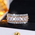 thumbnail image 2 of New Cute Female White Zircon Stone Engagement Ring Vintage Silver Color Wedding Jewelry For Women, 2 of 3