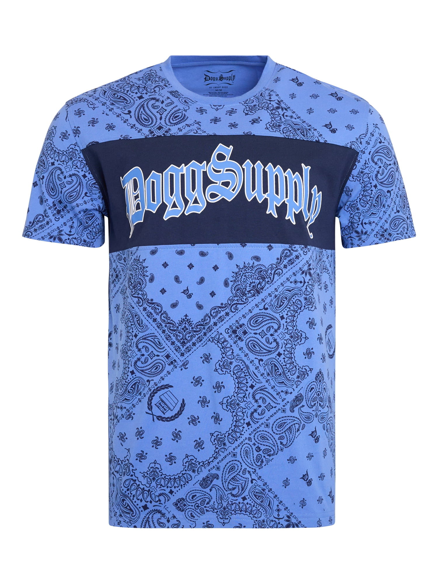 Dogg Supply by Snoop Dogg All-Gender Men's and Women's Bandana Print Short Sleeve Tee, Sizes XS-3XL