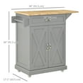 thumbnail image 3 of HOMCOM Foldable Kitchen Island with Storage Drawer, Rolling Utility Cart, 3 of 10