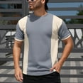 thumbnail image 2 of Miluxas Men's Color Block Tees Crew Neck Short Sleeve Shirts Casual Summer Tops Dark Gray L(L), 2 of 8