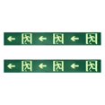 thumbnail image 1 of Cartel de salida de emergencia que brilla en la oscuridad Uxcell, (3" x 24", verde) (2 piezas), adhesivos de pared con indicador de dirección, señal de giro a la izquierda., 1 of 6