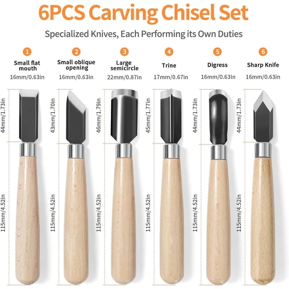 Wood Carving Tools Set - Chisel Set with Canvas Case, Carving Chisels Set Woodworking for Adults, Wood Whittling Knives Tools Set for Beginners, Hobbyists and Professionals$$Tools & Hardware Other