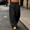 thumbnail image 3 of Liuinsasek Womens Plus Size Sweatpants Casual Loose-fitting Pants High-waisted Wide-leg Fleece-Lined Sweatpants Solid Color Drawstring Elastic Waistband with Pockets, 3 of 9