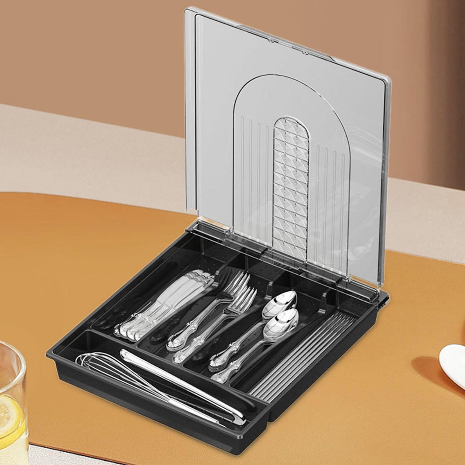 Fiocias Cutlery Silverware Tray 5 Compartments Silverware Holder Utensil Holder Utensil Color B