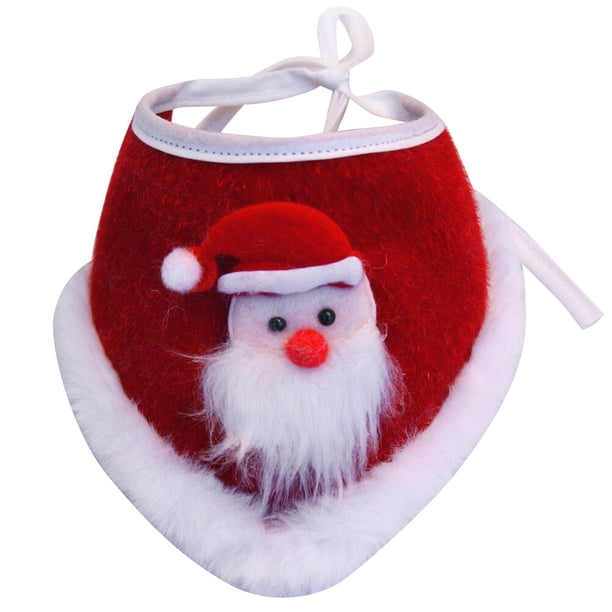 Navidad mascota adorable Papá Noel collar babero bufanda perro gato saliva toalla suministros para mascotas - tamaño XL (rojo)