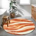 thumbnail image 3 of Round Rugs 4Ft, Burnt Orange Waves Round Area Rug Washable Indoor Throw Carpet, Ombre Sea Ripples Shabby Beach Soft Non Slip Circle Rug for Kitchen Nursery Room Home Decor Aesthetic, 3 of 8