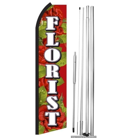 OnPoint Wares | Florist Swooper Flag |Advertisement /Business Flags | Feather Flag | With Complete 15ft Hybrid Pole Set