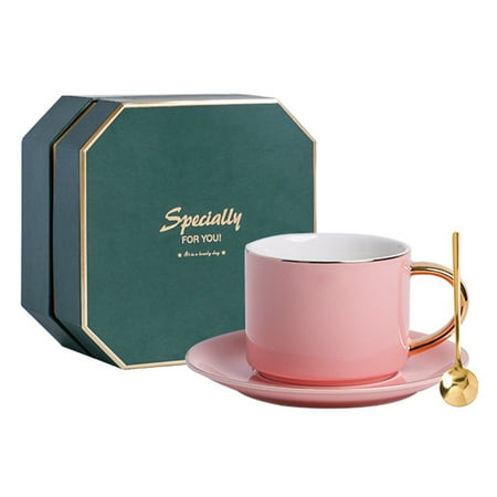 

European Style Tea Coffee Cup Set Blue/Pink Vintage Ceramic Cup