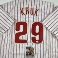 thumbnail image 2 of Autographed/Signed John Kruk Philadelphia Pinstripe Baseball Jersey JSA COA, 2 of 4