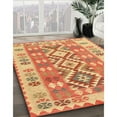 thumbnail image 3 of Ahgly Company Machine Washable Indoor Square Traditional Orange Red Area Rugs, 4' Square, 3 of 7
