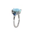 thumbnail image 6 of Yo Treasure Women 925 Silver Larimar London Blue Topaz Engagement Ring, 6 of 8