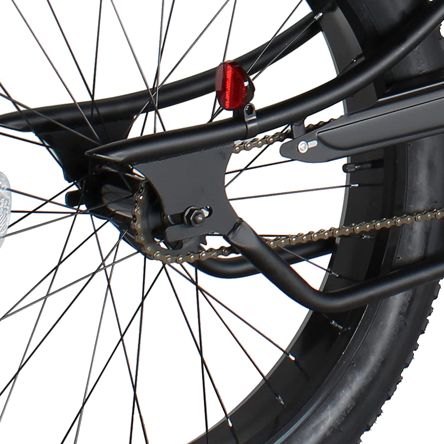 WonderWheels 26" Stretch Cruiser Coaster Brake Triple Tree Fork, Handlebars Hi-rise, Alloy Black Rims. 26x3.0 26H Black Tire - Matte Black