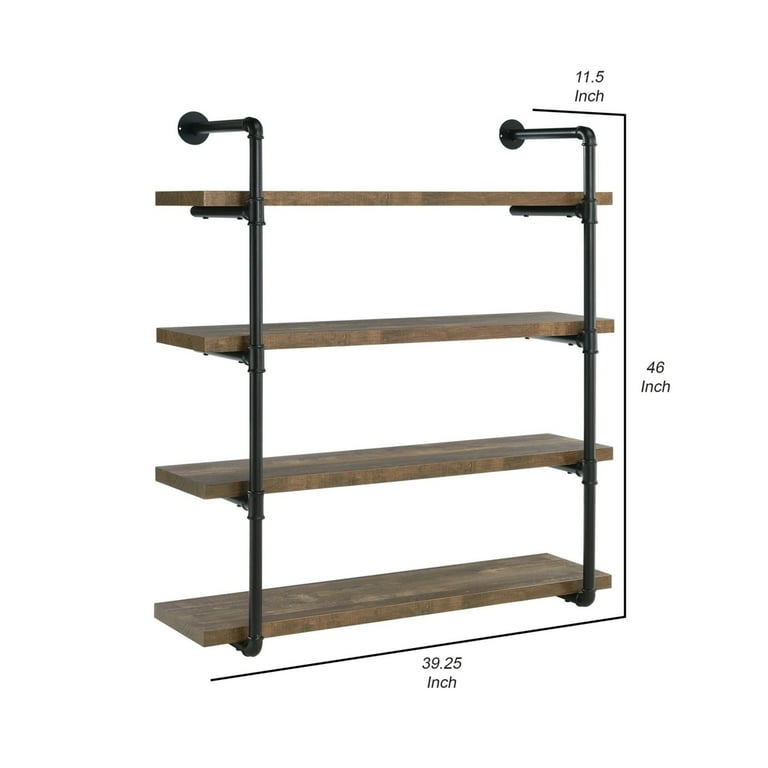 Coaster Elmcrest 40-inch Wood Wall Shelf Black and Rustic