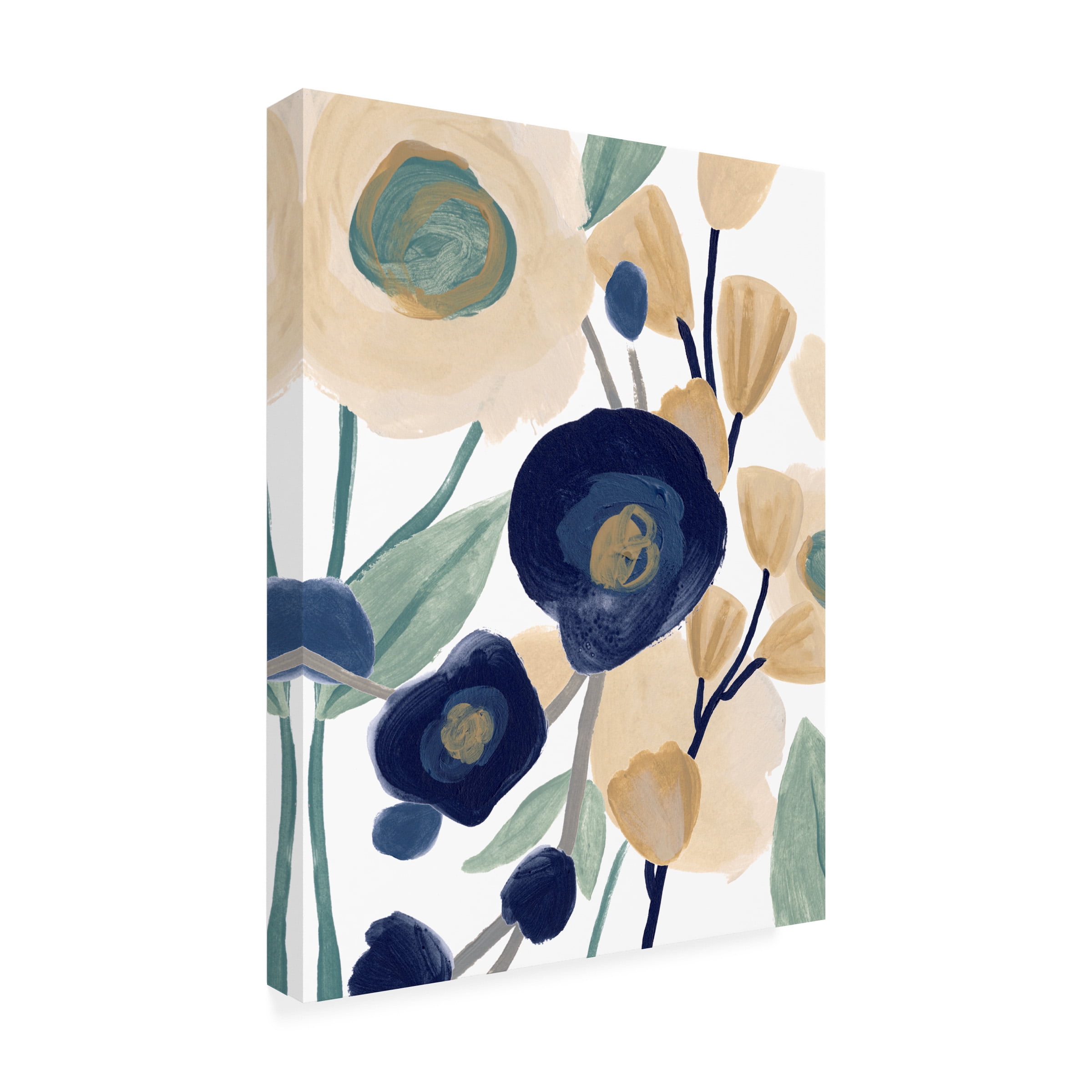 June Erica Vess 'Blue Poppy Cascade II' Canvas Art