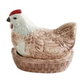 thumbnail image 4 of Cesta para huevos de gallina, contenedor de almacenamiento de huevos, decoración decorativa de cocina, soporte para huevos de gallina, soporte para Cerámica Marrón, 4 of 8