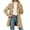 F01-Khaki, variant on FYDUU Womens Trench Coat Mid Length Jacket Autumn Winter Fashion Outerwear With Notched Lapel And Button Closure Outerwear Comfy Coat Outwear