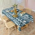 thumbnail image 3 of Rectangle Waterproof Tablecloth 60×102 Inch, Black Lines Bohemia Style Reusable Indoor/Outdoor Durable Table Cover for Party Kitchen Dinner Room Decor, 3 of 6