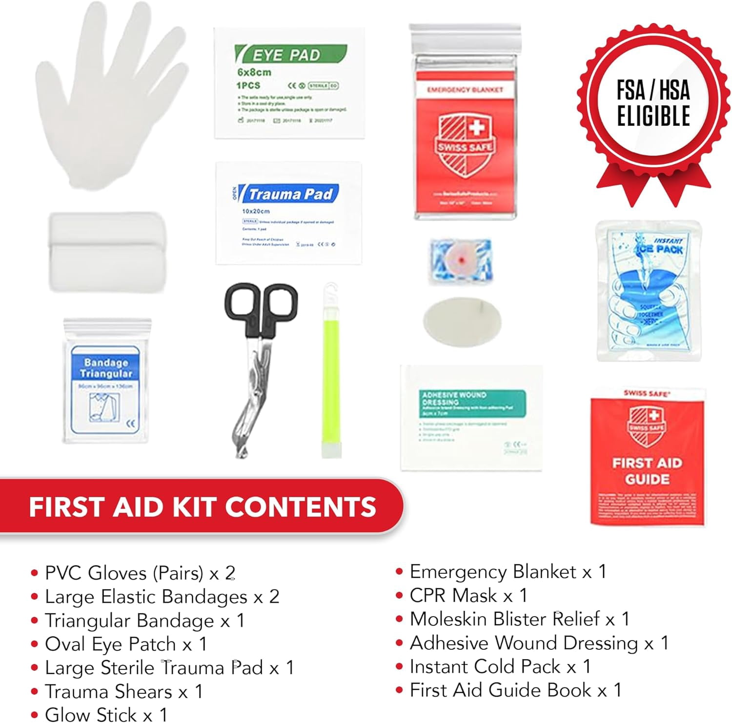 2-in-1 First Aid Kit for Car, Travel & Home, Businesses - Bonus Mini Kit for Medical Emergency Aid, Survival, Camping - FSA & HSA Eligible - 348 Pcs, Large Hardcase FAK