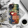 thumbnail image 6 of Patchwork Art Phone Case, Colorful Apple, Butterfly, Bee, and Floral Design iPhone Cover, Unique Artistic Protective Case for iPhone 17 16 15 14 13 12 11 Plus Pro Max Mini, 6 of 6