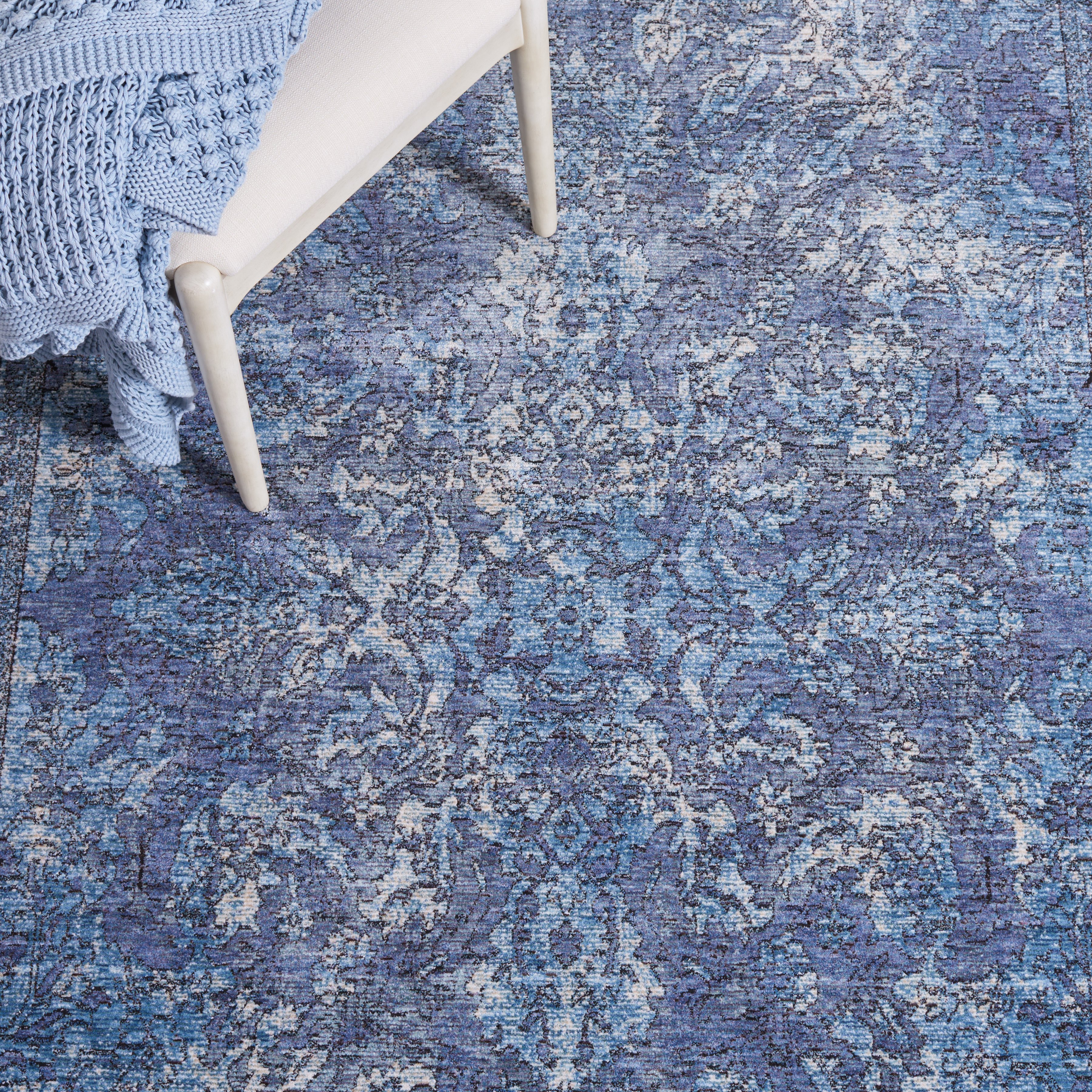 SAFAVIEH Moondust Kierra Oriental Polyester Area Rug, Blue/Turquoise, 8' x 10'