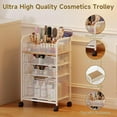 thumbnail image 6 of Makeup Cart Organizer with 3 Drawers,Floor Skincare Organizers with Dividers, Vanity Organizer Cosmetics Display Cases Holder for Skin Care Nail Polish Perfume Makeup brush Hair Tool,White, 6 of 18