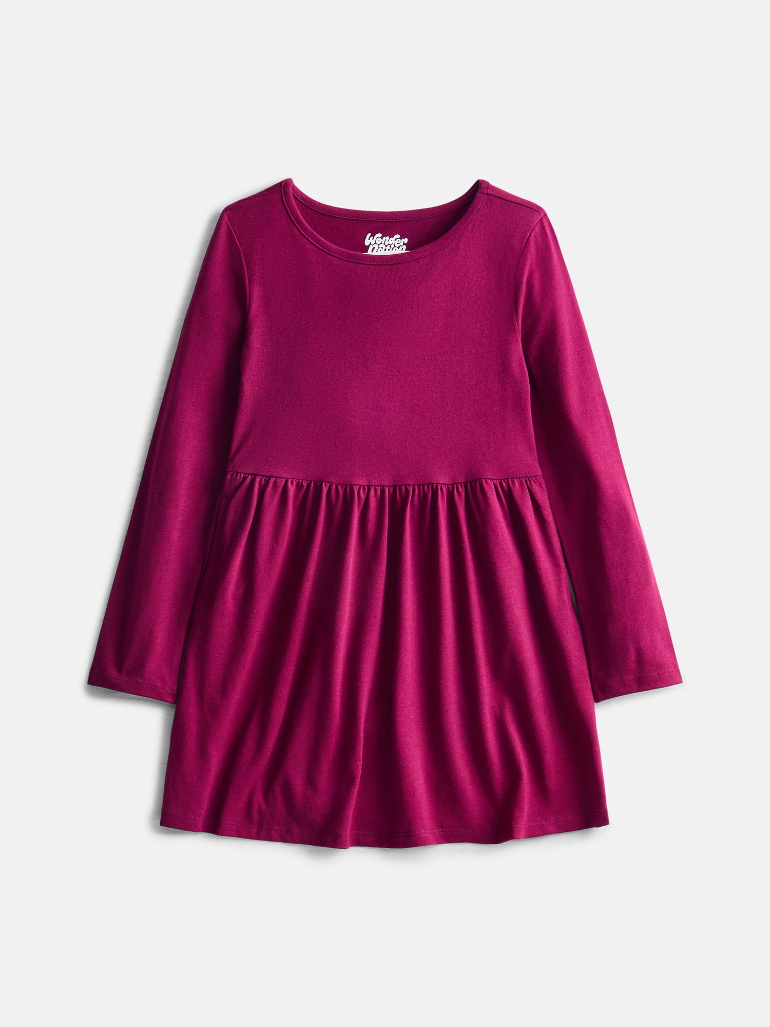 Wonder Nation Girls Long Sleeve Dress, 2 Pack, Sizes 4-18 & Plus