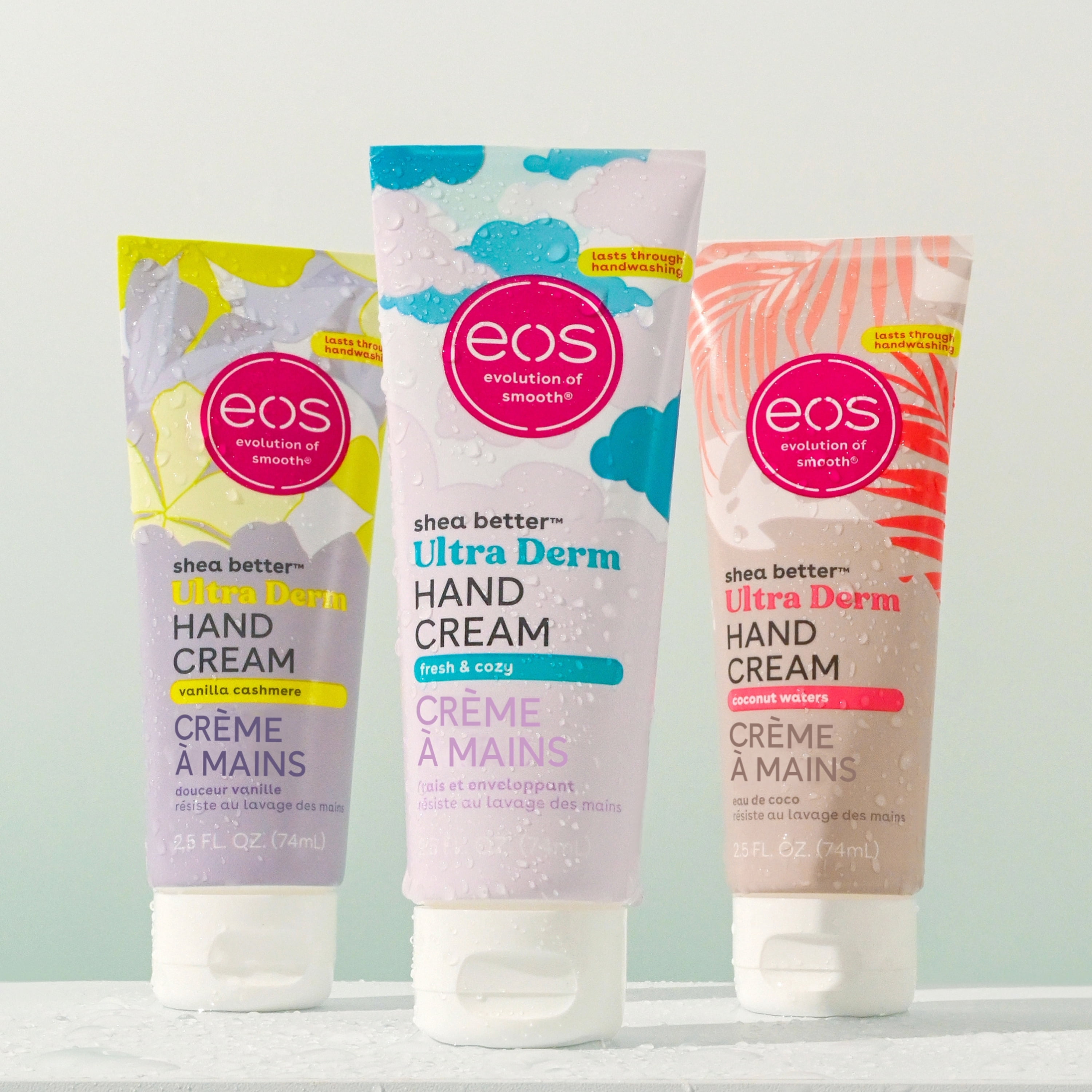 (2 pack) eos Shea Better Ultra Derm Hand Cream- Fresh & Cozy, Moisturizes Dry Hands, 2.5 fl oz, 1 Pack