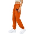 thumbnail image 3 of Baggy Sweatpants for Women Heart Print Tie Waist Loose Joggers Pants with Pocket Workout Running Fall Cute Casual Trousers, Orange, XXL, 3 of 4
