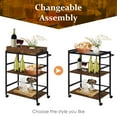thumbnail image 6 of Giantex Industrial Bar Cart, Retro Style Kitchen Island on Wheels, Kitchen Serving Cart with Lockable Universal Wheels, Rustic Brown and Black, 28.5 x 16 x 36.5 inches (Rustic Brown), 6 of 10