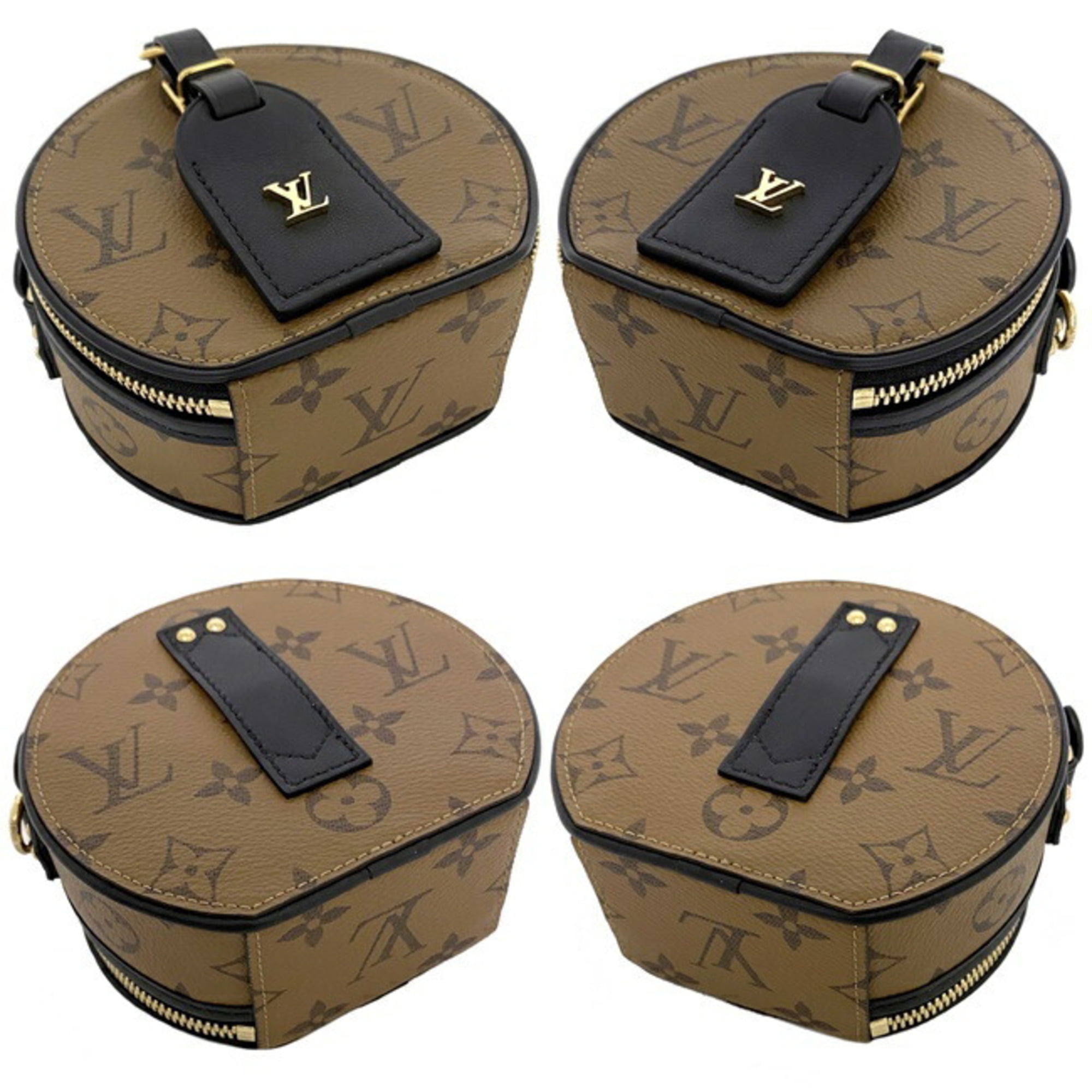 Louis Vuitton Shoulder Bag Bowat Chapo Brown Black Gold Monogram Reverse  M68276 PL0240 LOUIS VUITTON Pochette Mini Name Tag LV Round