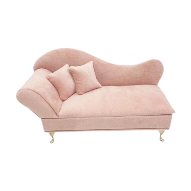 Organizador de caja de joyería de sofá rosa a escala 1/6 Decoración del hogar portátil Muebles de la casa de muñecas de mujeres con broche para
