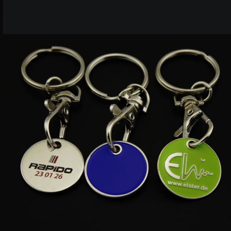 Coin Supermarket Keychains Retro Design TV Shows Movie Cool Trolley Keyrings 