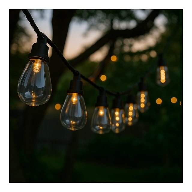 Mainstays Solar LED Mini Edison String Light with 100 Lights - Warm White