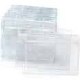 thumbnail image 1 of EcoEarth Horizontal ID Badge Holder with Soft Edge (Sealable Fits 3.5x2.25 Inch Insert) (100 Pack), Waterproof ID Holder Bulk, ID Card Holder, Name Badge Holder, Name Tag Holder, Plastic Badge Holder, 1 of 4