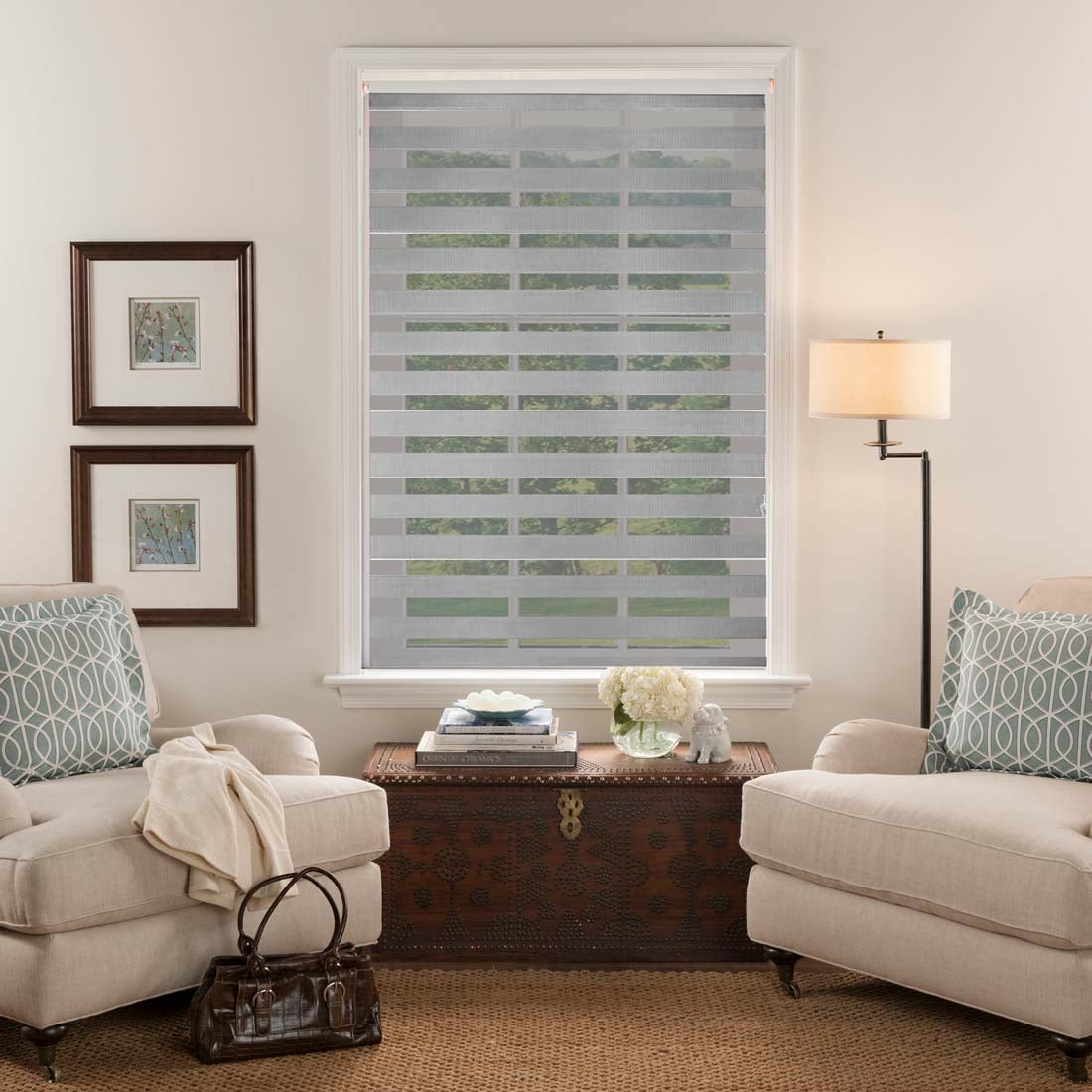 Cortina Duo Blackout 180 X 220 Cm Color Gris Plata Knasta Chile