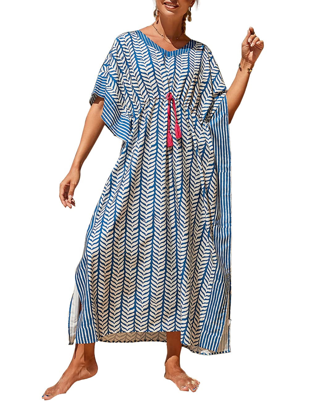 Bsubseach Kaftan Dresses for Women Plus Size Maxi Swimsuit Beach Cover