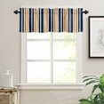 thumbnail image 3 of Orange Navy Blue Striped Valances for Windows Farmhouse Kitchen Curtains Valances Rod Pocket Valance Curtains for Kitchen Windows Modern Minimalist Ombre Lines Window Valances for Bathroom 42"x18", 3 of 6