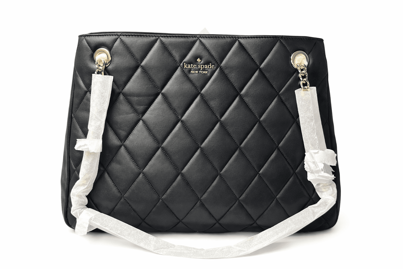 Kate Spade Black Leaf Quilted Shoulder Bag Kate Spade Carey Small Black Quilted Leather Zip Top  main image 4