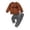Brown, variant on Kids Two-Piece Outfit Long Sleeve Pumpkin Letter Print Sweatshirt With Solid Color Pants Boy Outfits Kids Clothes