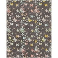 thumbnail image 2 of Unique Loom Whimsy Kids Collection Area Rug - Butterflies (7' 10" x 10' Rectangle Charcoal Gray/Blue), 2 of 9