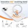 thumbnail image 2 of VENINGO Magnetic Case for iPhone 16 with 360° Rotatable stand, Compatible with Mag-safe, Shock Resistant Slip Resistant iPhone 16 Phone Case 6.1", White, 2 of 9