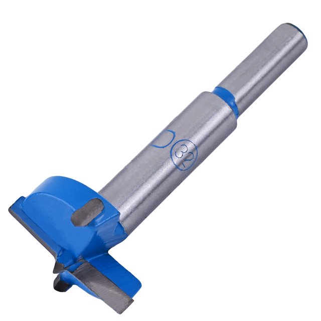 Utoolmart Forstner Drill Bits, 32mm Cemented Carbide Wood Hole Saw Cutter, Length: 80mm, Blue