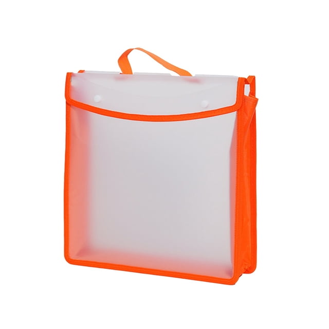 Orange Thickened Edging A3 Artwork Storage Bag Watertight Office Folder Storage Bag Exam Paper Storage Bag Orange Color 12.99X12.99X1.18 Inch Plastic File Bag