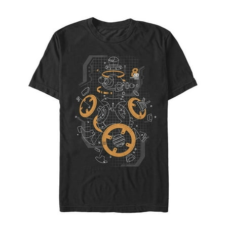 Men's Star Wars The Last Jedi BB-8 Deconstructed View Graphic Tee Black Small