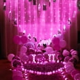 thumbnail image 2 of Luces LED rosas conectables de 10 m y 100 LED para decoración de dormitorio, 8 modos, cable transparente, luces navideñas rosas enchufables para interiores y exteriores, impermeables, para habitación, 2 of 7
