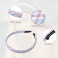 thumbnail image 3 of Unique Bargains 2 Pcs Artistic Plaid Headbands Fashion Anti Slip Hair Accessories for Women White Blue 0.67" Wide, 3 of 7