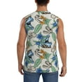 thumbnail image 3 of Yiaed Dinosaurs And Leaves Print Men's Singlet Vests Summer Running Muscle Tank Tops Gym Undershirt Round Neck Sleeveless for man, 3 of 8