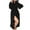 Black, variant on Women's Long Fleece Robes with Hood Soft Plush Bathrobe Winter Warm Flannel Nightgowns Long House Coat Luxury Dressing Gown with Pockets